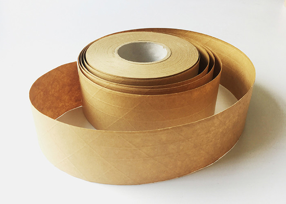 Brown Color Kraft Gummed Paper Tape , Self Adhesive Kraft Paper Strong Adhesion