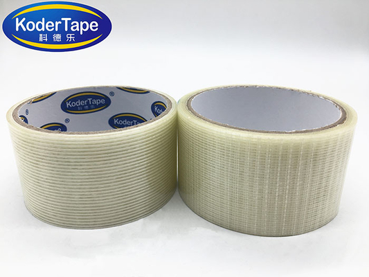 PET Film with Glass Yam Transparent Synthetic Rubber Adhesive Filament Tape