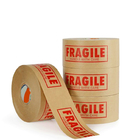 BSCI Custom Fragile Printed Gummed Brown Kraft Paper Adhesive Tape For Packaging