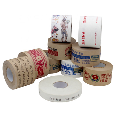 Strong Adhesive Custom Printed Kraft Tape Reinforced Brown Kraft Paper Tape