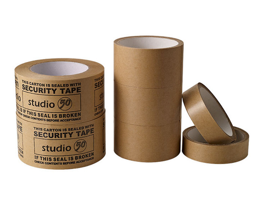 30m-1000m Self Adhesive Brown Paper Tape Single Side Craft Paper Tape For Packing