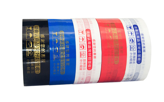 Red Characters Printed Clear BOPP Adhesive Tape Waterproof 24mm width