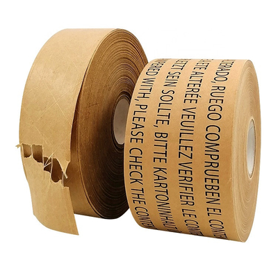 Water Activated Kraft Paper Adhesive Tape Fragile Reinforced Gummed Tape 50m