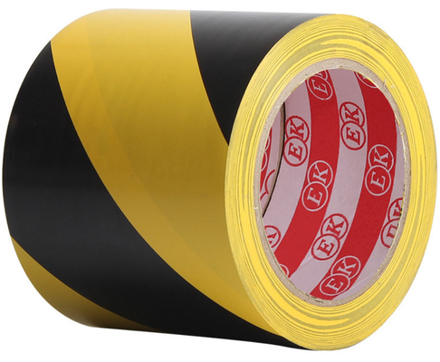 50mm Stripe Floor PVC Warning Tape Black Yellow Insulation Tape For Pipe Plastic